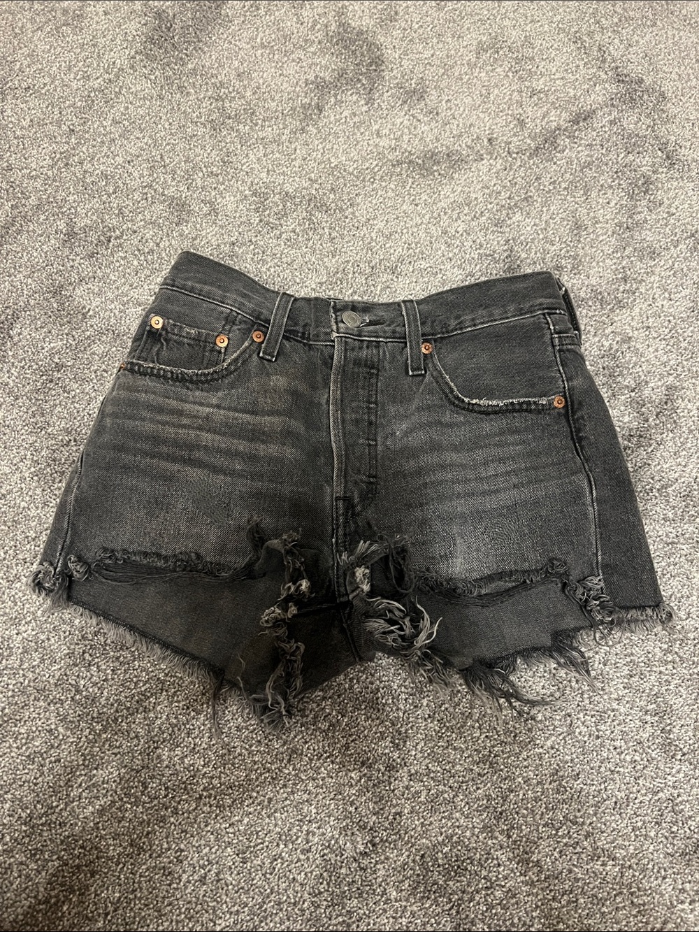 Levi’s Black Distressed Denim Shorts - Women